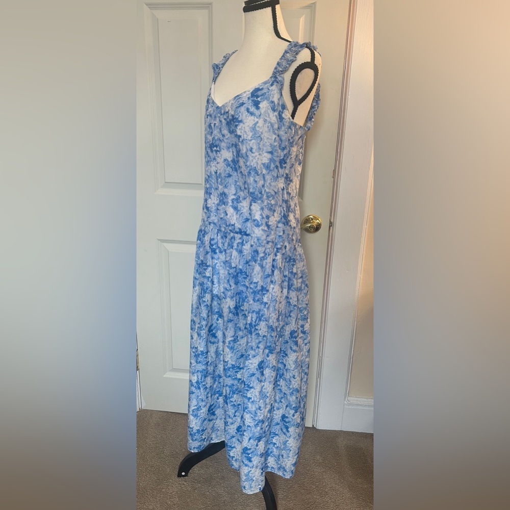 INTERMIX Watercolor Scrunch Strap Sun Dress